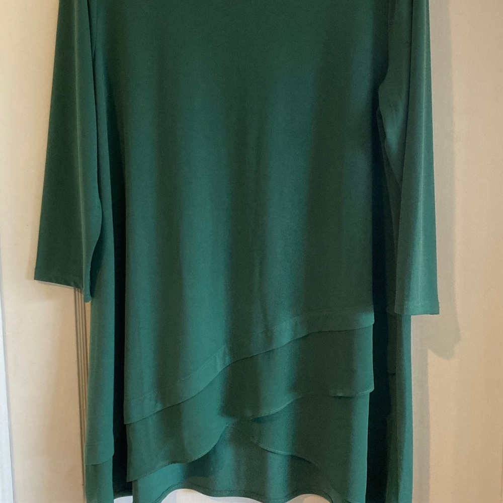 ALFANI women’s green holiday cocktail tunic top